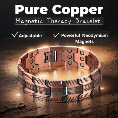 🔥 Pure Copper Magnetic Therapy Bracelet — Style Meets Healing Power!