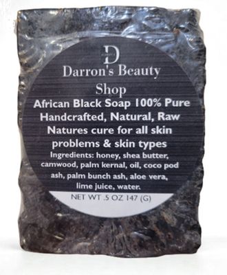 Raw African Black Soap 5oz Bar