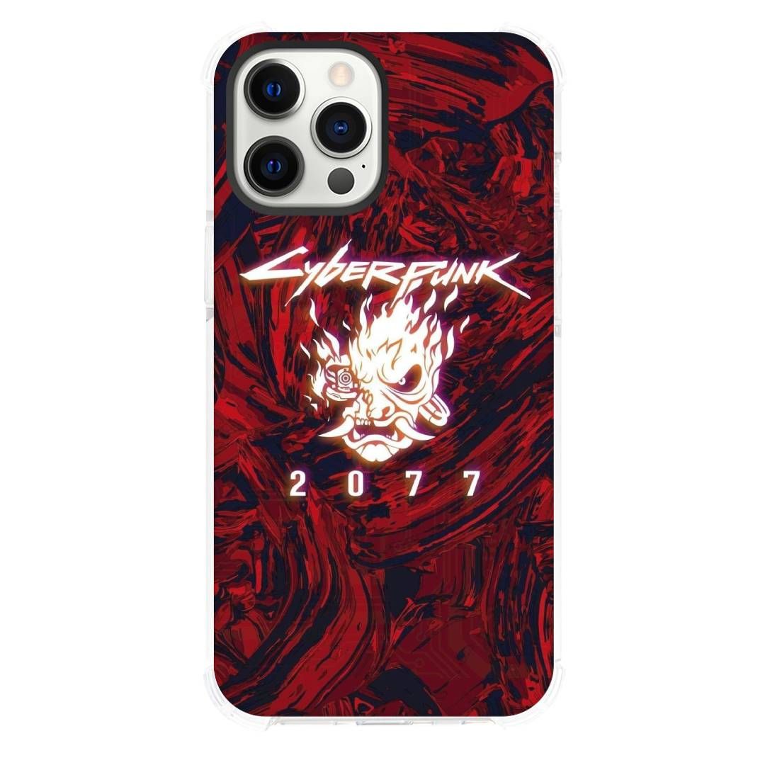 Cyberpunk 2077 Phone Case For iPhone Devices - Logo Red Art BG