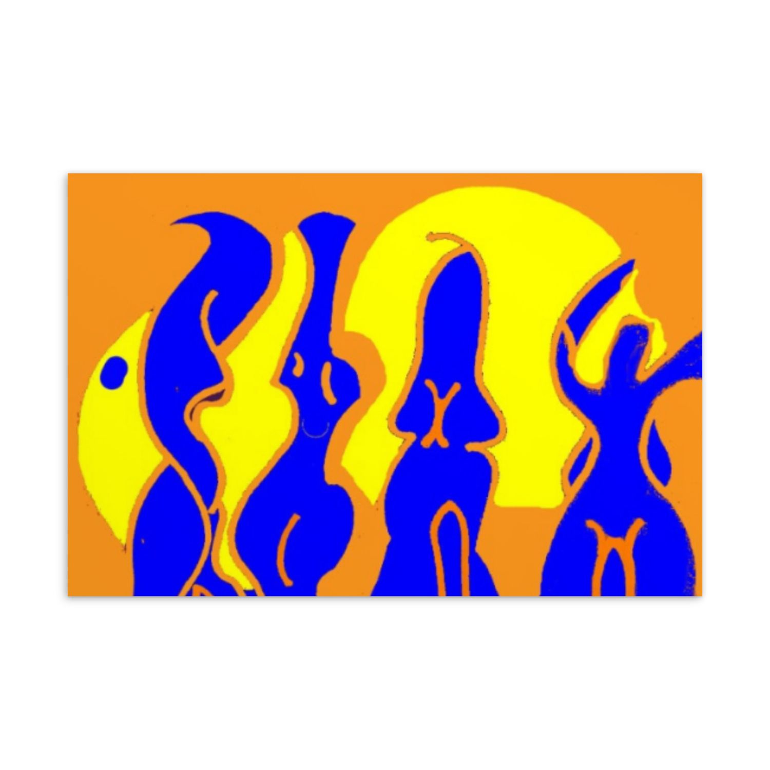Blue Men Postcard