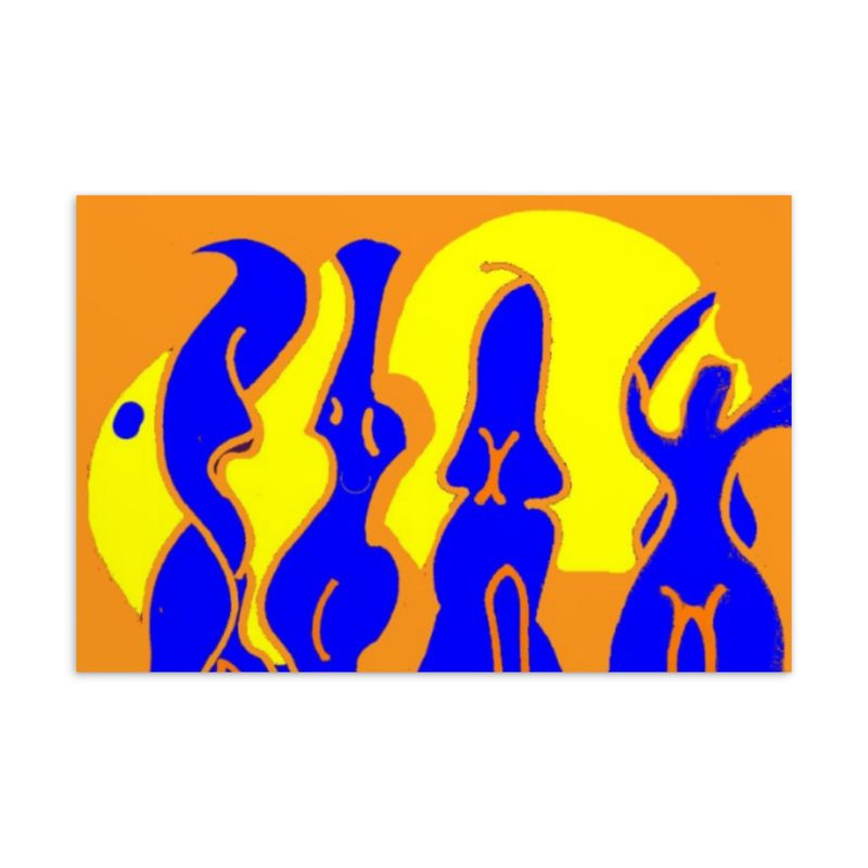 Blue Men Postcard