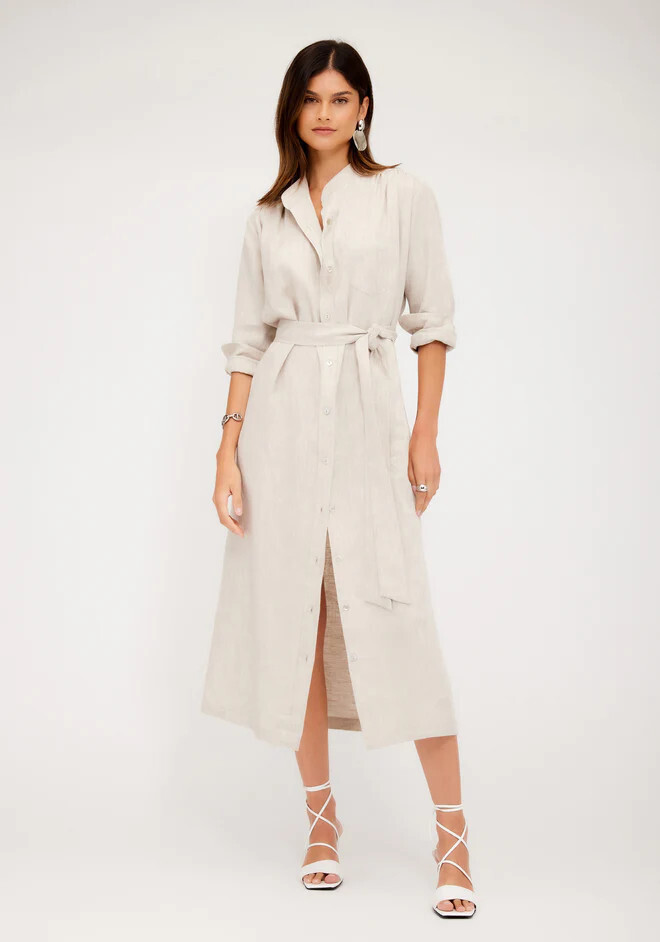 Midi shirtdress, Color: oatmeal, Size: xs