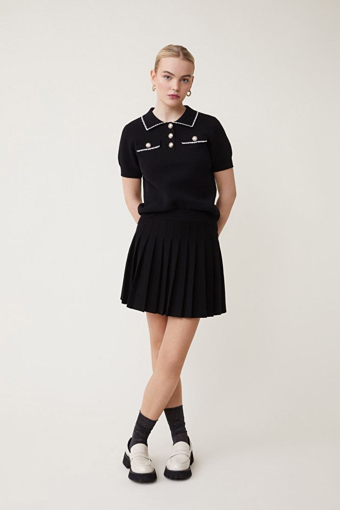 Polka knit top
