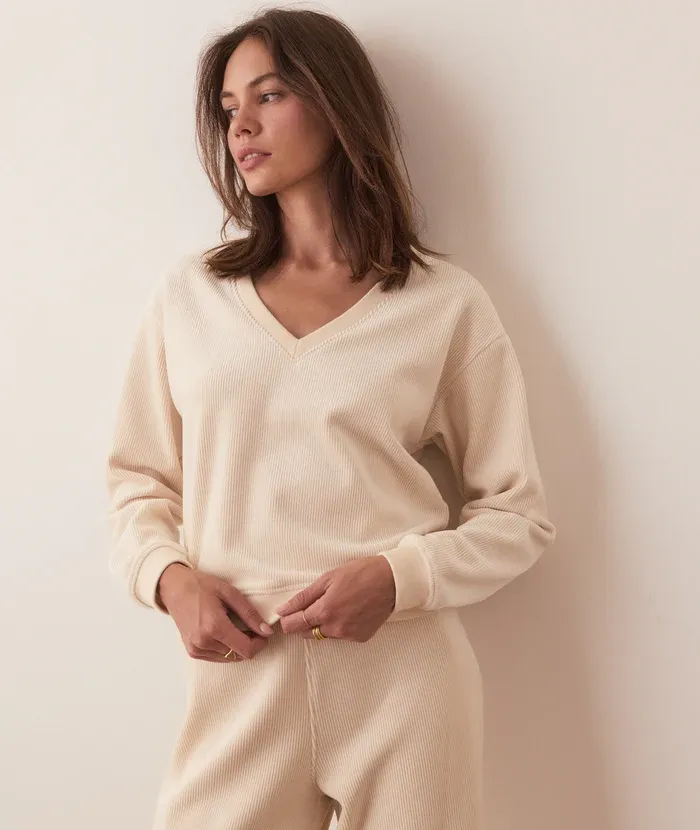 Velour Corduroy Sweatshirt