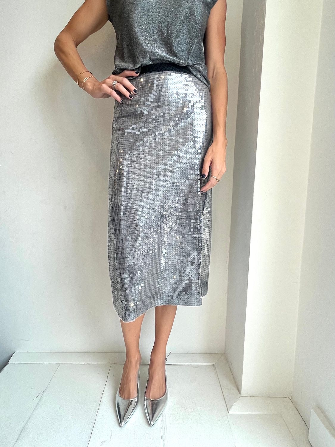 sk405 sequin skirt
