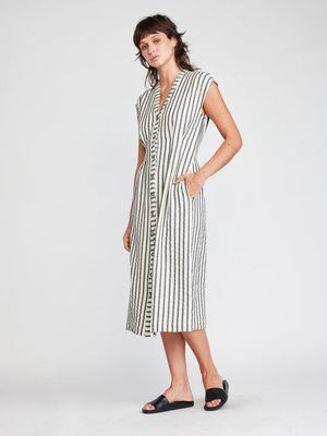 Jamilla button front midi dress