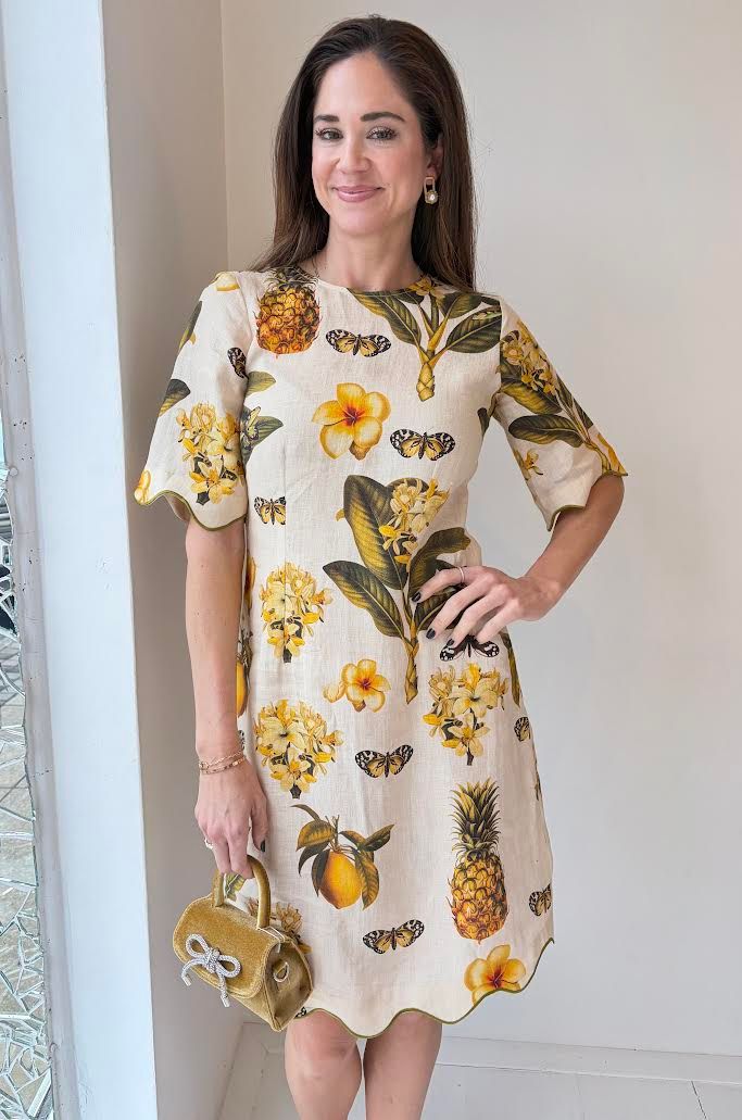 Tropical taupe dress