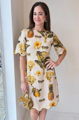 Tropical taupe dress