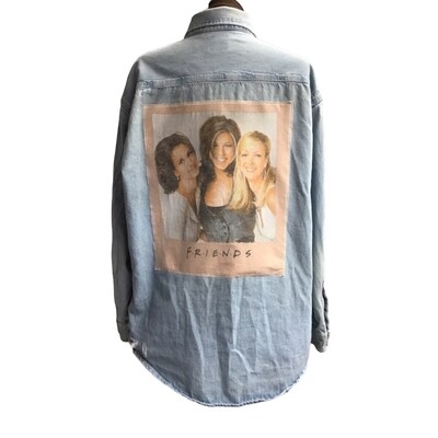 Upcycled Denim Shirt with long sleeves