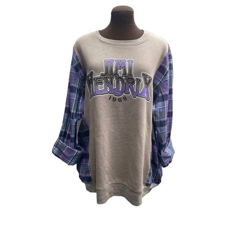 Jimi Hendrix Reworked Sweatshirt with Purple Haze Sleeves