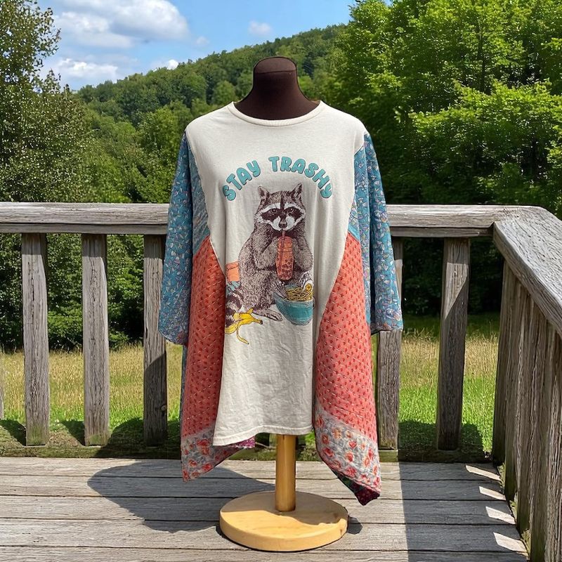 Stay Trashy Upcycled Ladies Poncho Ruana