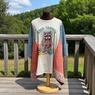 Stay Trashy Upcycled Ladies Poncho Ruana