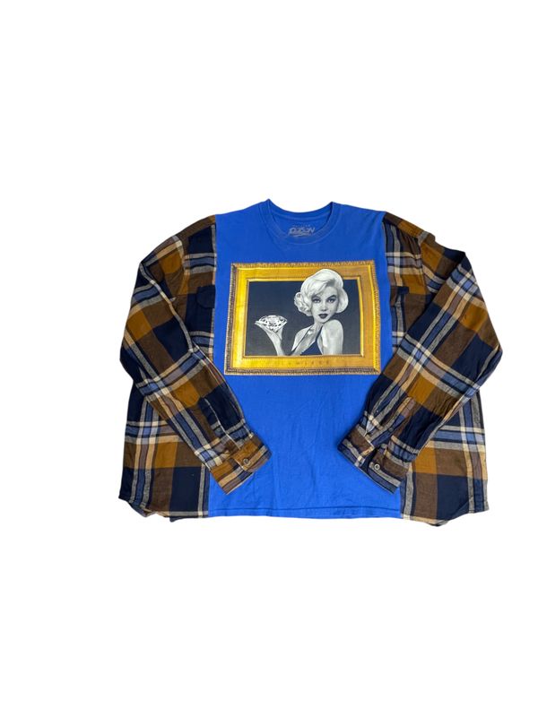 Flawless Poison Band Upcycled T-Shirt with Iconic Marilyn Monroe Photo