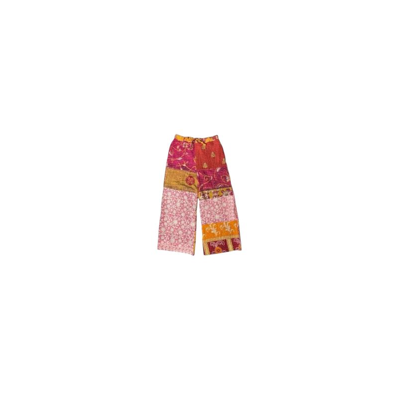 Ladies Patchwork Vintage Kantha Cotton Long Pants / Womenswear