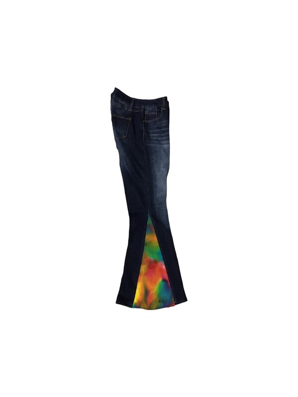 One-of-a-Kind Upcycled Tie-Dye Flare Jeans | Reworked Bootcut