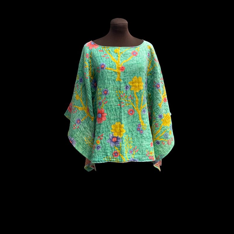 Beautiful Boho Ladies Kantha Ruana / Clancy’s Upcycled Couture