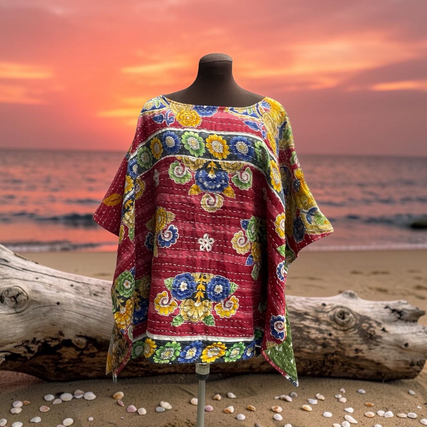 Bohemian Floral Ladies Poncho / Tunic