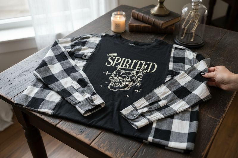 Spirited Halloween Upcycled Graphic Top