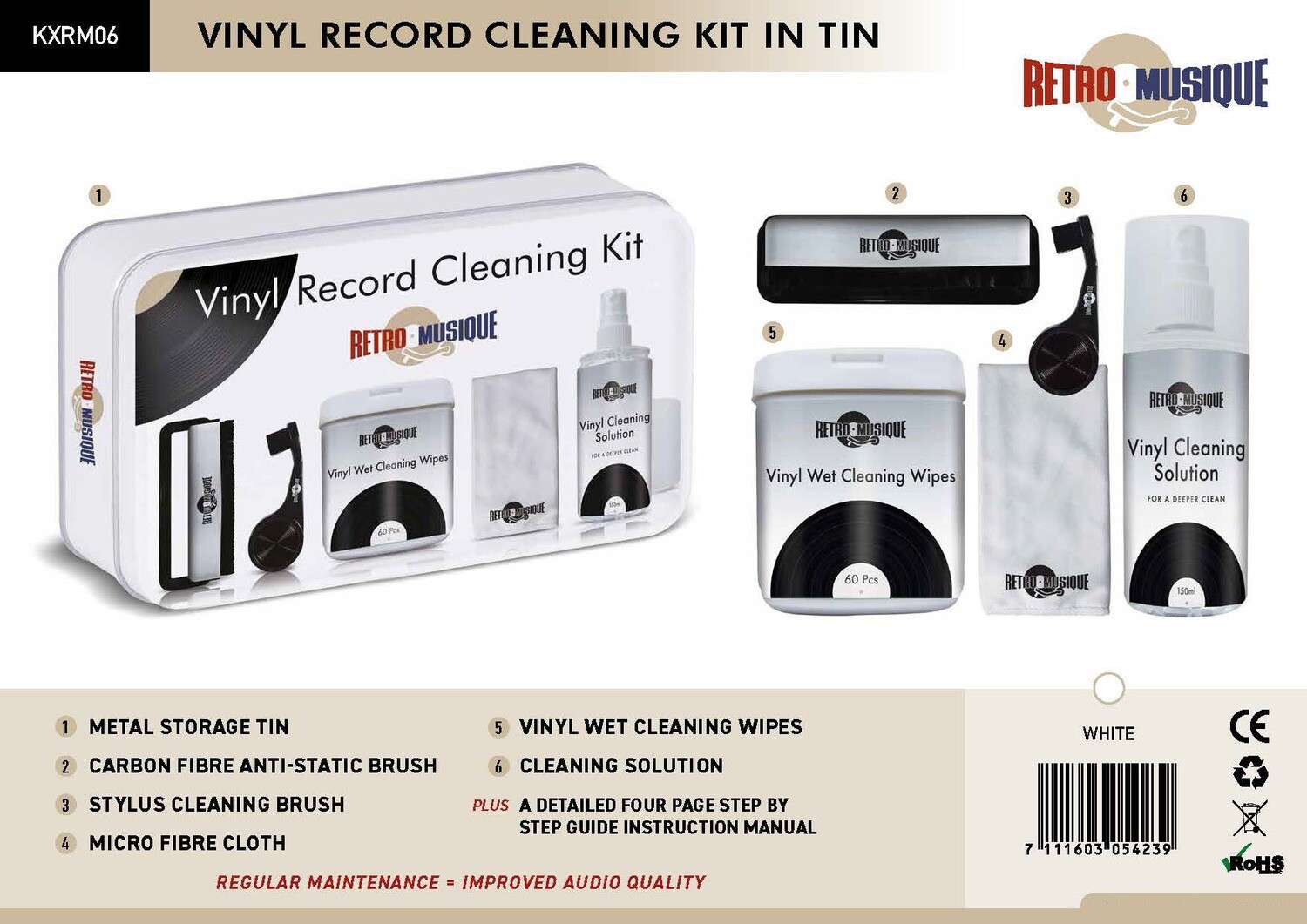 Vinyl Record Cleaning Kit in Tin