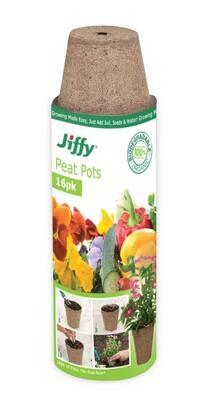 Jiffy 8cm Round Peat Pots (16 pots)