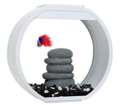 Blue Planet Aquarium Deco O Mini 10L White