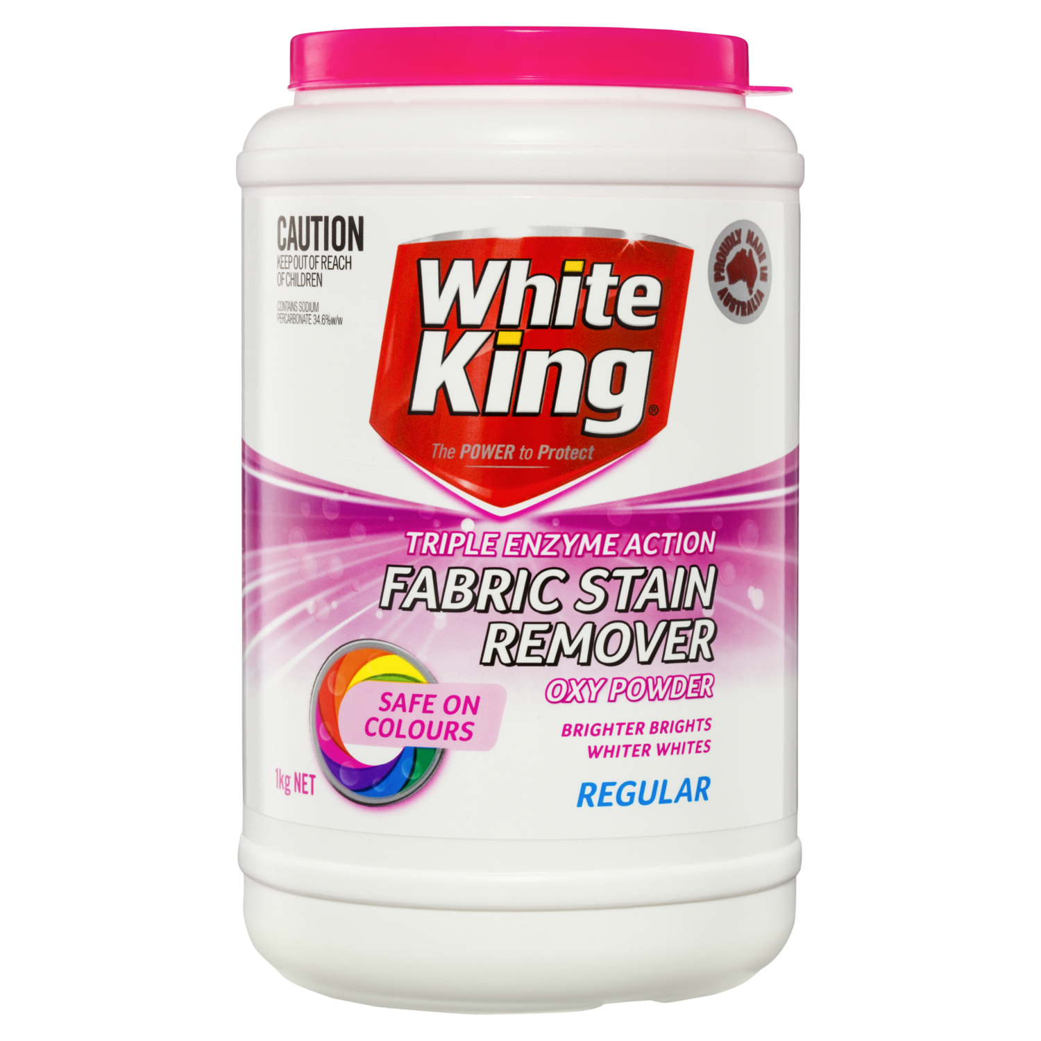 White King Oxy Powder Fabric Stain Remover Regular 1KG