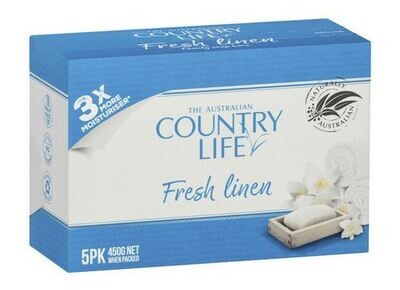 Country Life White Fresh Linen Soap | 5 pack