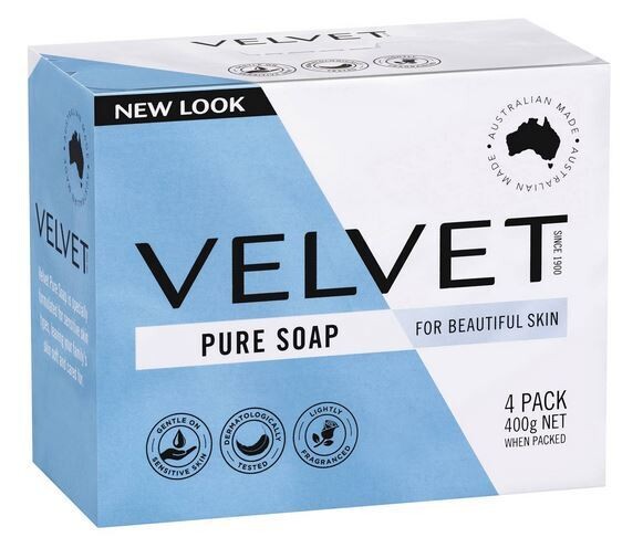 Velvet Pure Soap 4 Pack 400gm