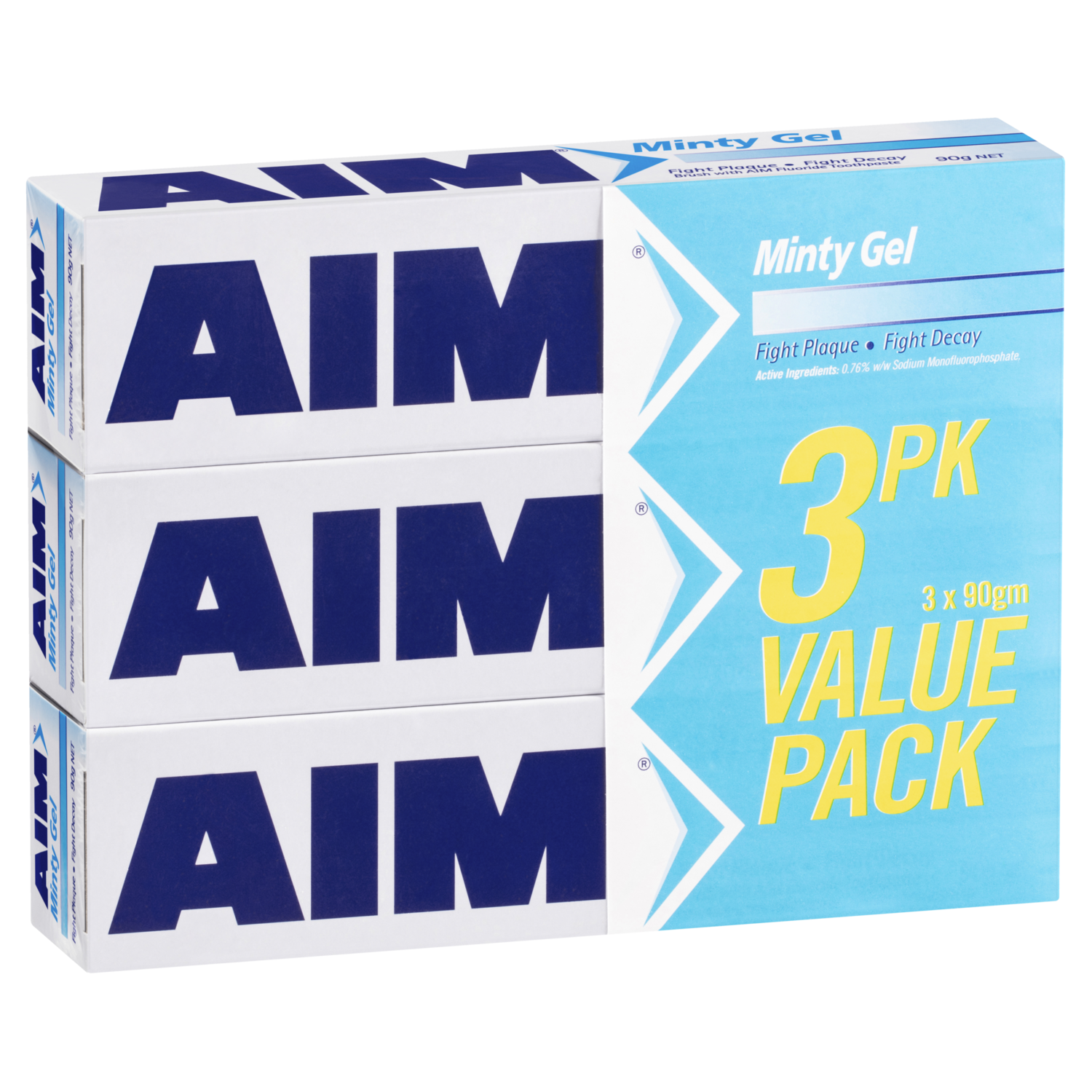 Aim Minty Gel Value Pack Regular 3 PACK 270GM