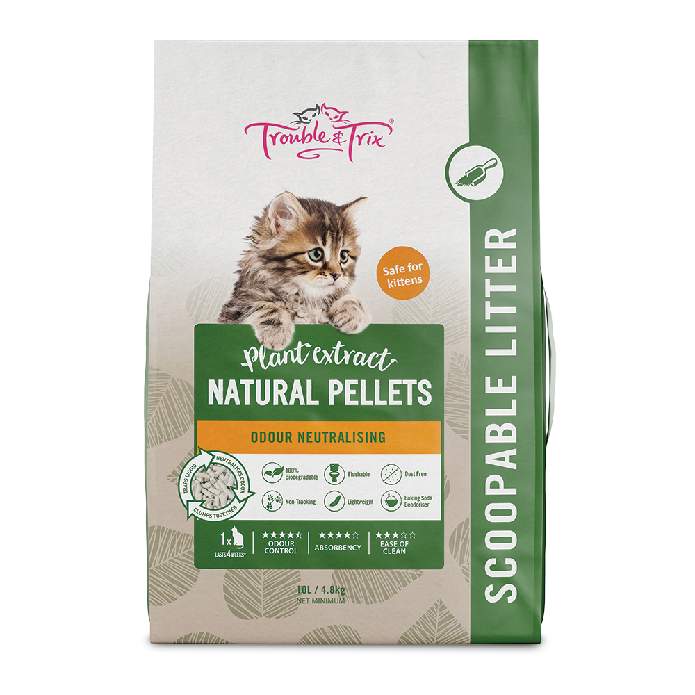 Trouble &amp; Trix Natural Tofu Cat Litter Pellets 10 Litres