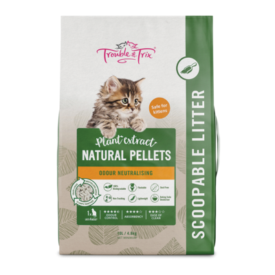 Trouble &amp; Trix Natural Tofu Cat Litter Pellets 10 Litres