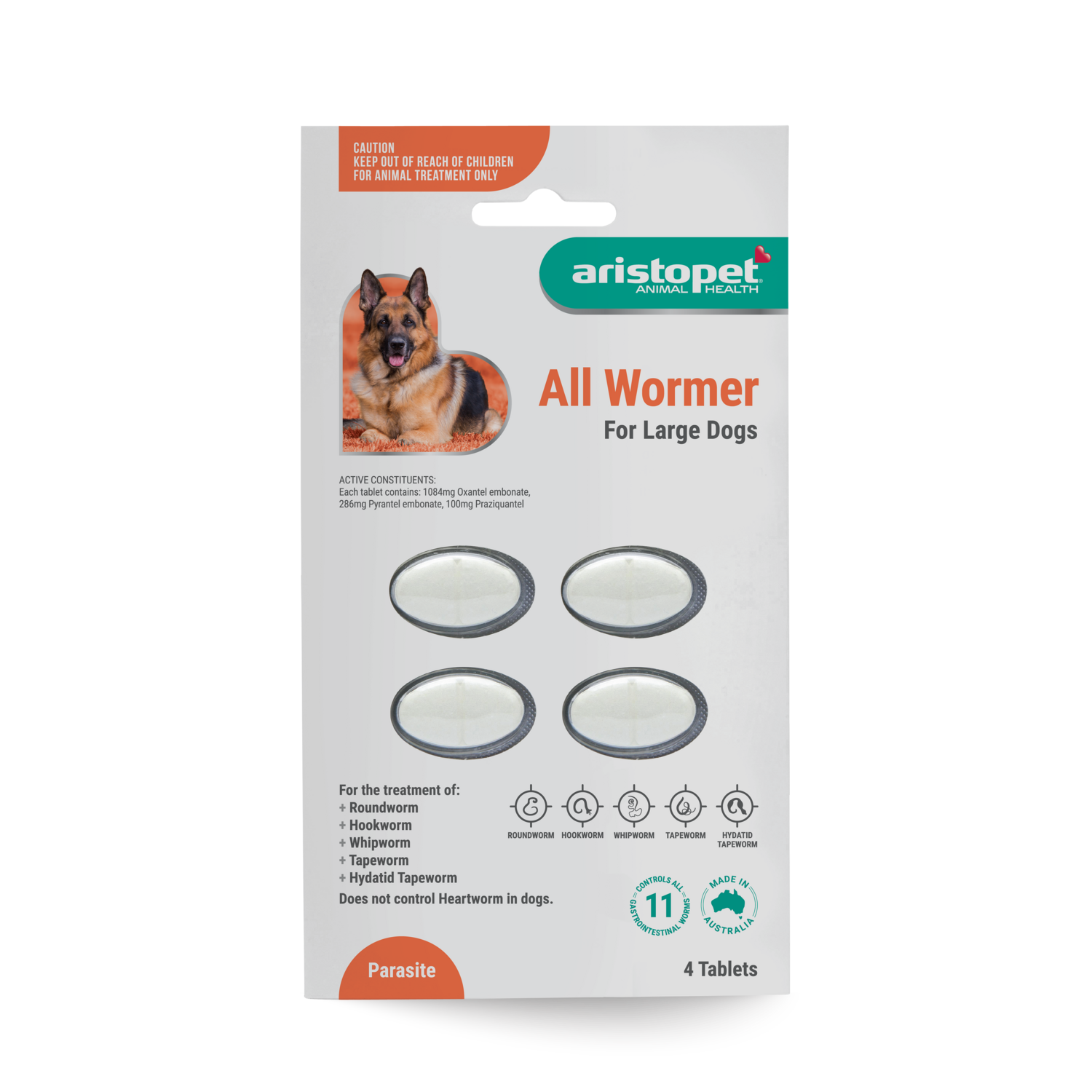 Aristopet All Wormer Tablets for Large Dogs - 4 Pack