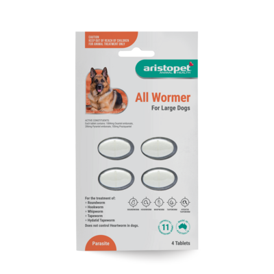 Aristopet All Wormer Tablets for Large Dogs - 4 Pack