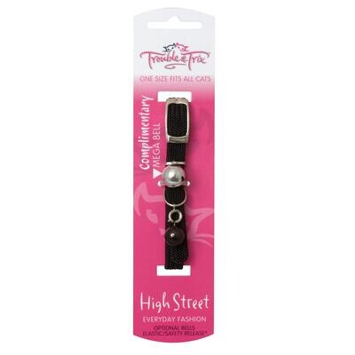 trouble &amp; Trix High Street Stretch Cat Collar Black