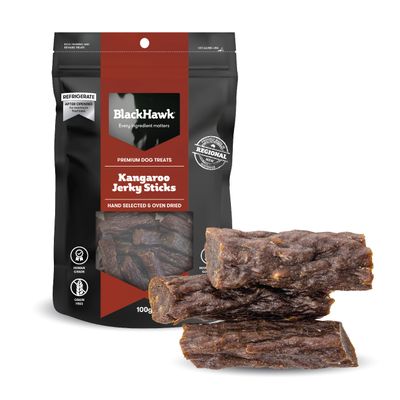 Black Hawk Dog Treats Kangaroo Jerky Sticks 100G