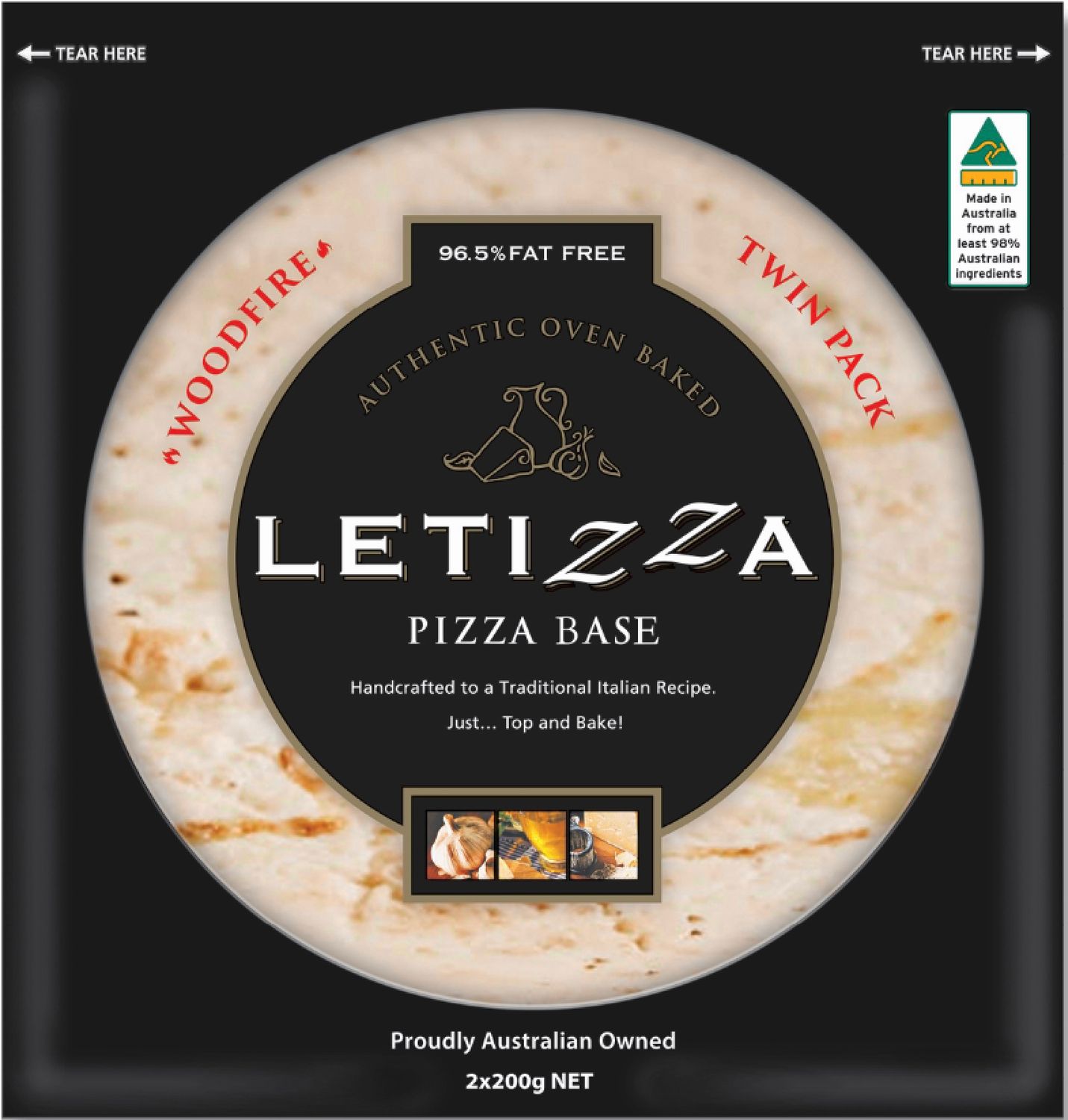 Letizza Pizza Base - Original Twin Pack Carton (12 Bases)