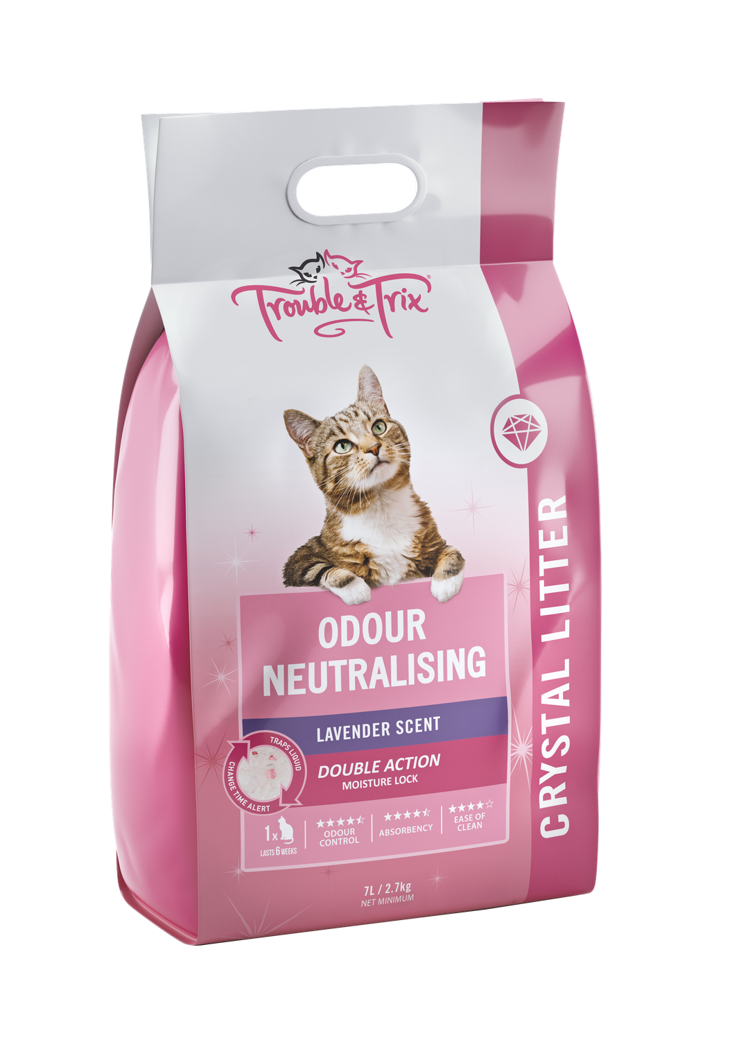 Trouble &amp; Trix Crystal Odour Neutralising Lavender Cat Litter 7L