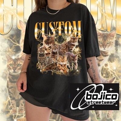 Custom Cat Bootleg Shirt, Custom Pet Shirt, Personalized Cat Bootleg Shirt