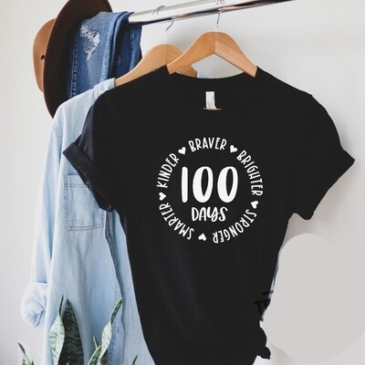 100 Days Of School Kinder Braver Brighter Stronger Smarter Shirt