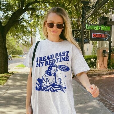 I Read Past My Bed Time Shirt, Midnight Book Club Shirt, Retro Reader Smut Slut Bookish Shirt, Romance Reader One More Chapter Art