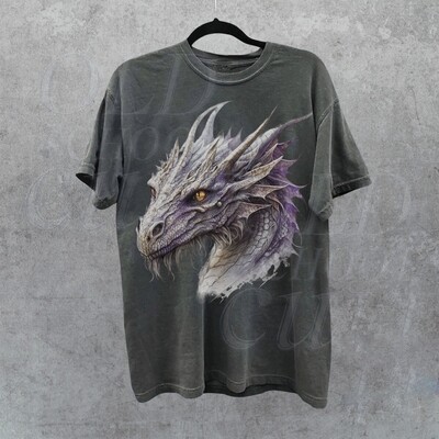 Dragon Vintage Graphic Shirt, Purple Dragon 90s Style Shirt, Retro Goth Aesthetic Tee, Dark Academia Shirt, Purple Dragon Shirt