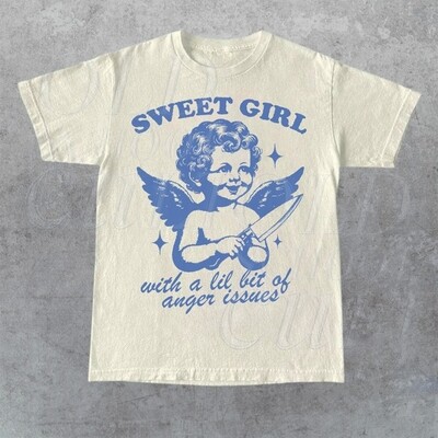 Sweet Girls With Anger Issues Shirt, Vintage Angel Shirt, Nostalgia Shirt