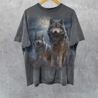Wolf 90s Vintage Graphic Shirt, Wolves Lovers Retro Tee, 2000s Nature Shirt