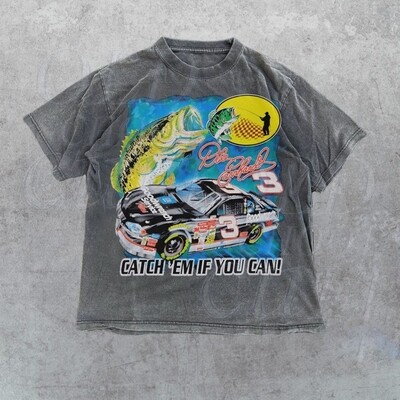 Nascar X Fishing Vintage Racing Shirt, Catch &#39;Em If You Can Y2k Retro Bootleg Graphic Shirt, Retro Racing Graphic Tee