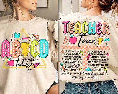 Retro Teacher Shirt, ABCD Teacher Tour Shirt, Back To School, End of Year Tee, Teacher Gift