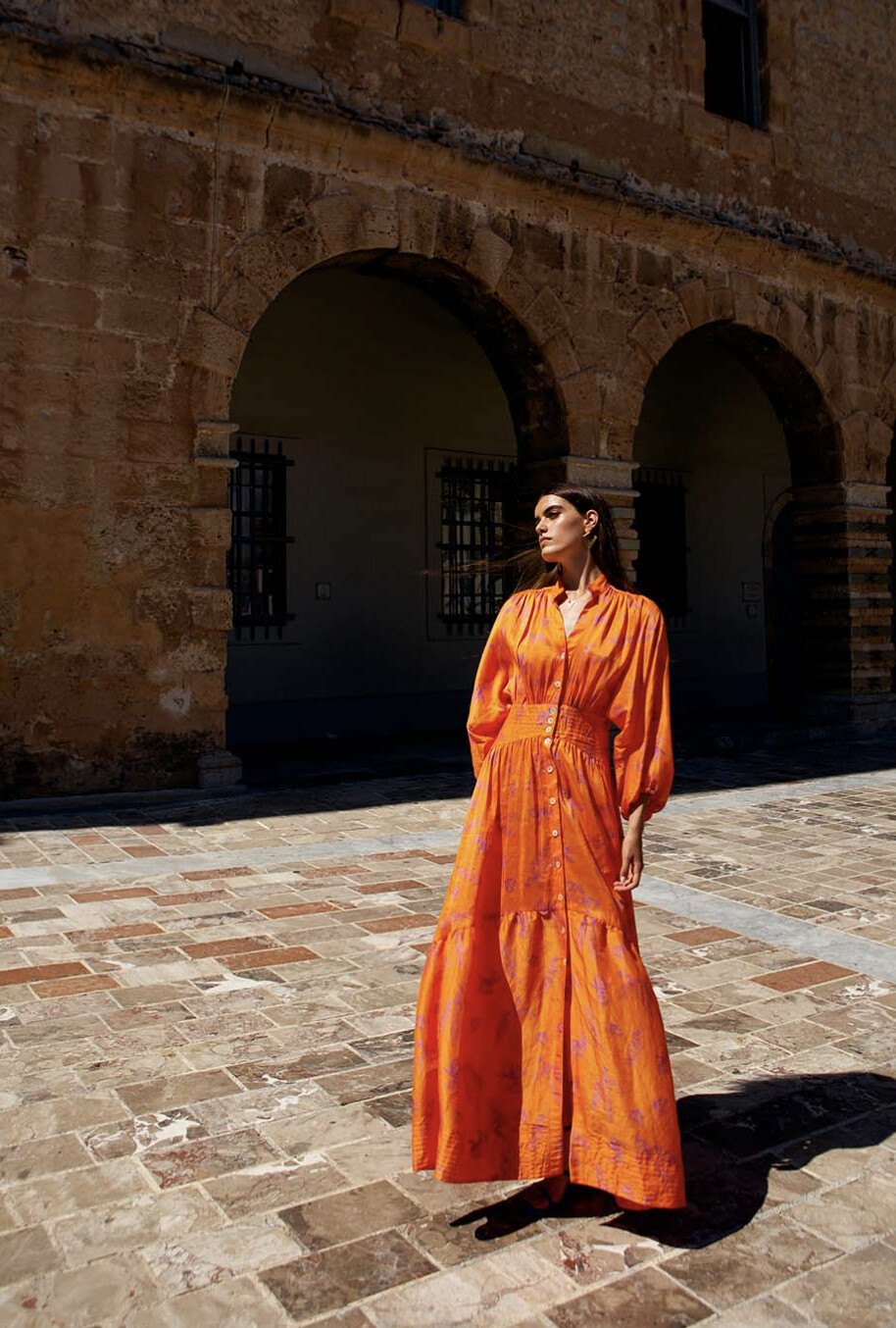 Olympias Dress - Papaya/Skinos