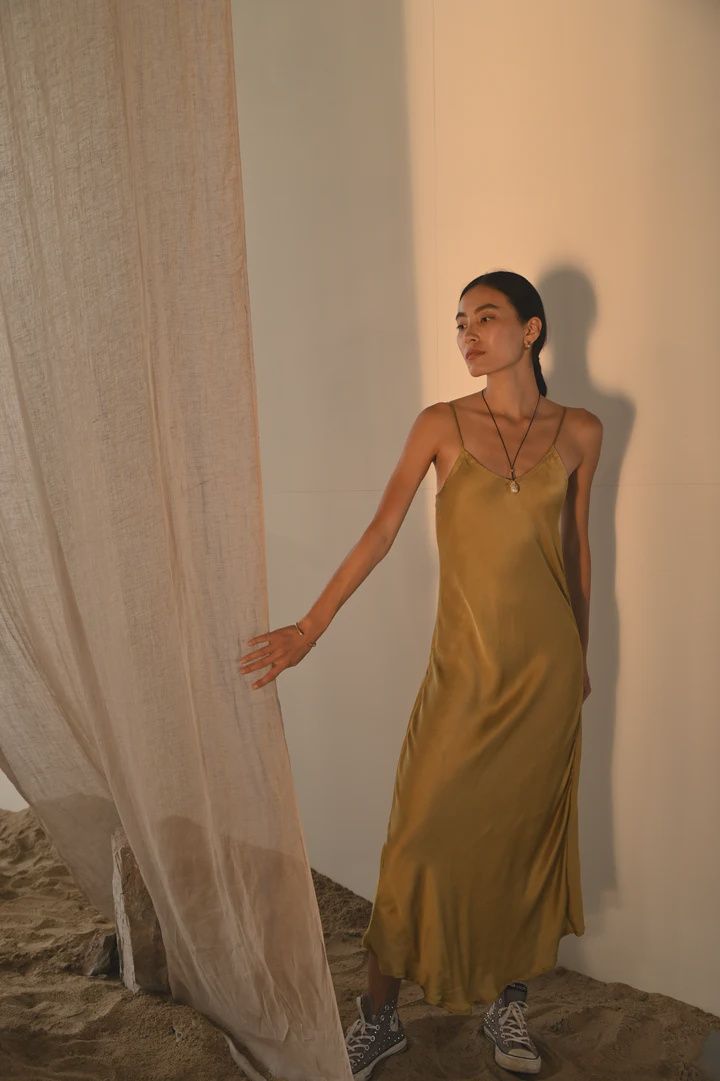 Rose Slip Dress - Dark Gold