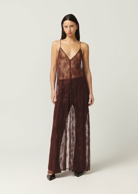 Chocolate Silk Bias Cut Pant