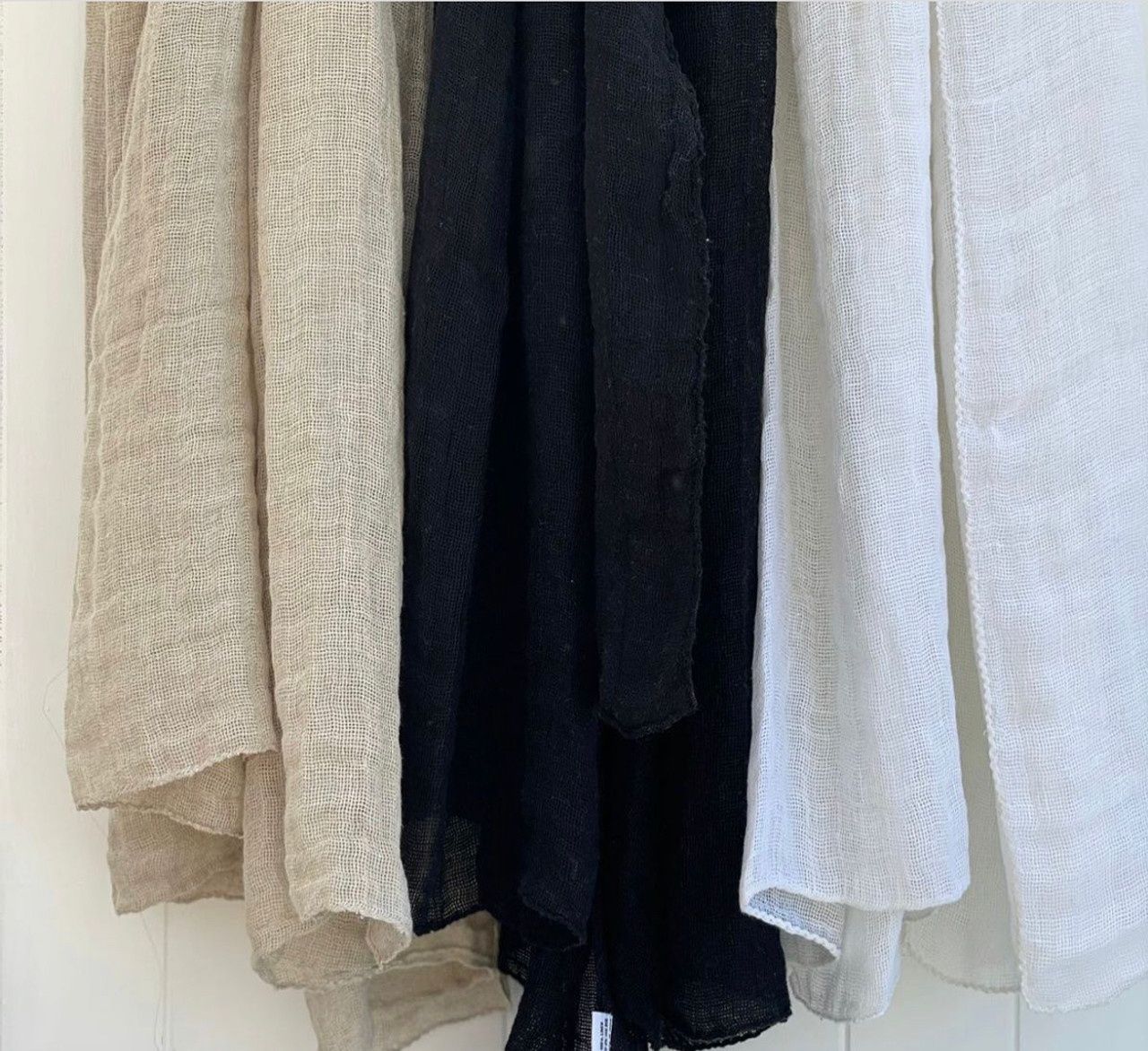 Skye Mesh Linen Large Scarf - Natural