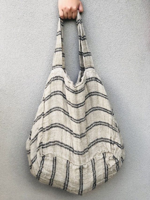 Angaston Black Strip Tote Bag